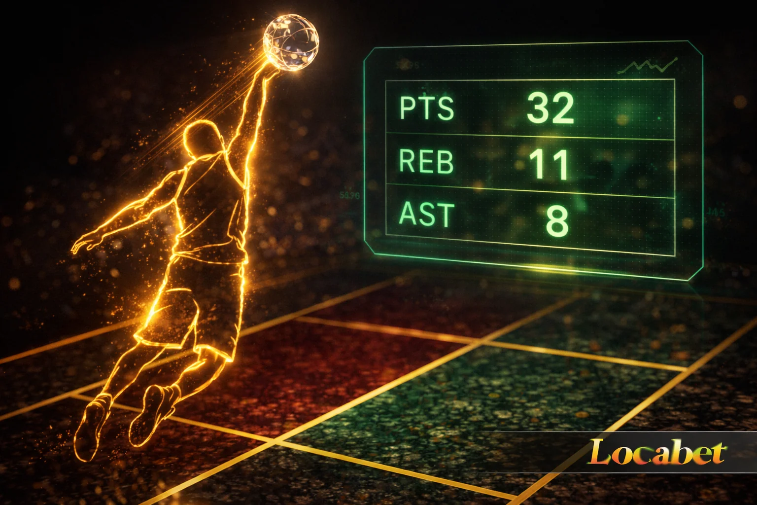 Locabet NBA bahisleri rehberi — oyuncu istatistik görseli