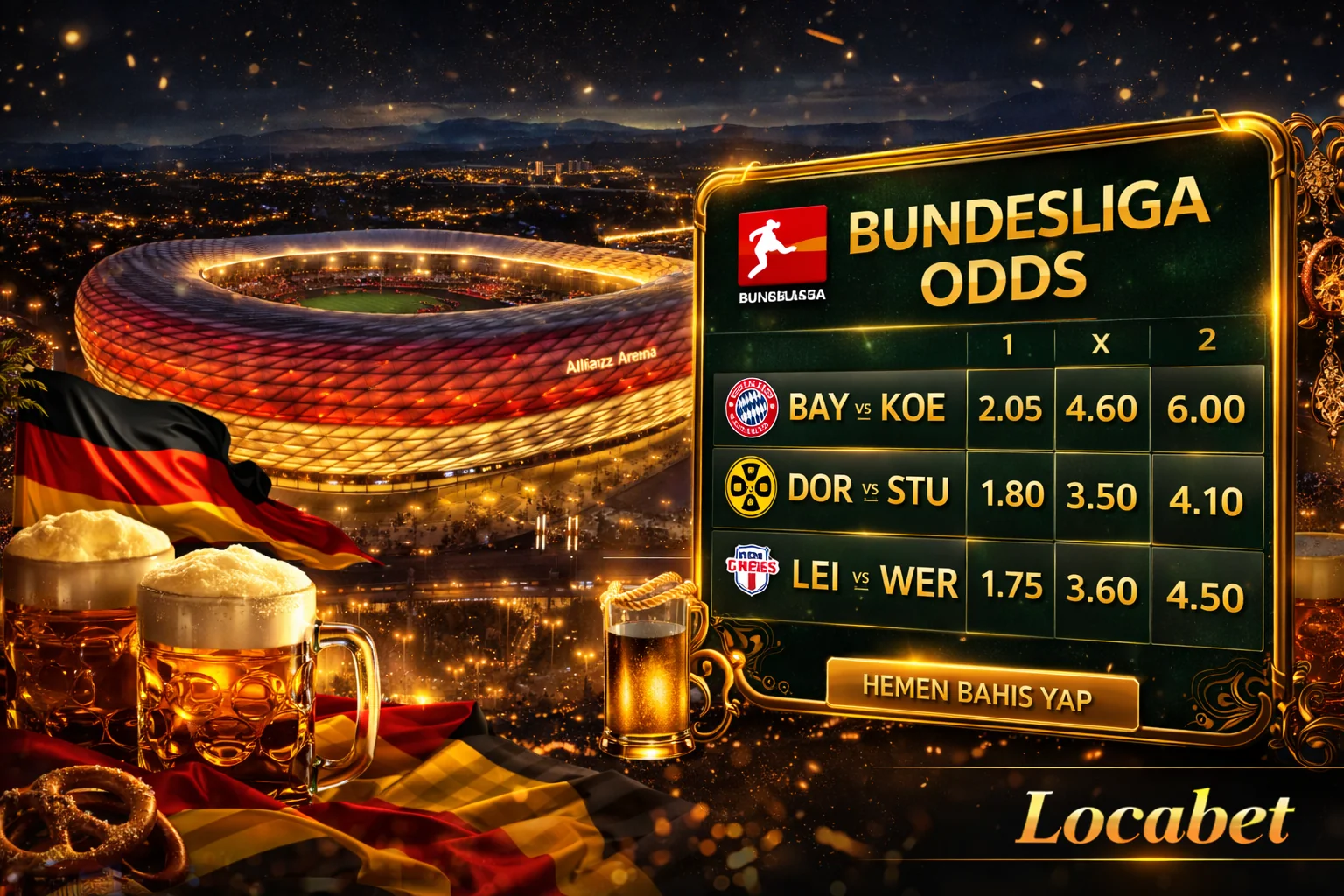 Locabet avrupa ligi bahis pazar ekranı ve oran listesi