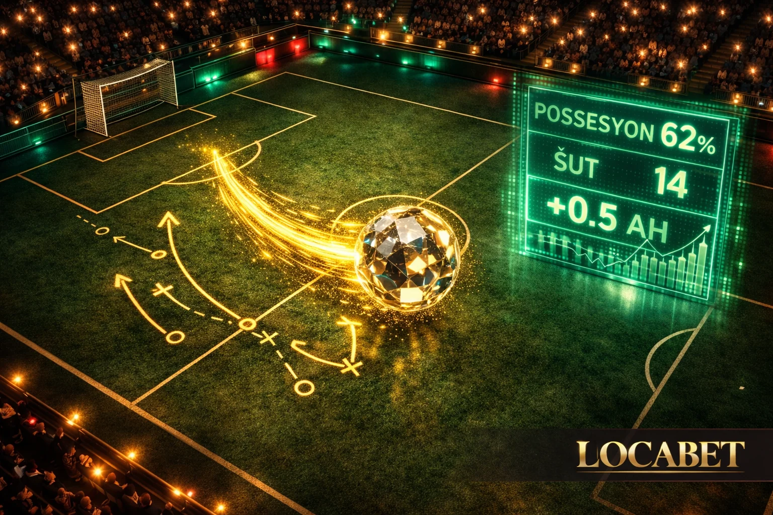 Locabet futbol bahisleri analiz — top kontrolü istatistik görseli