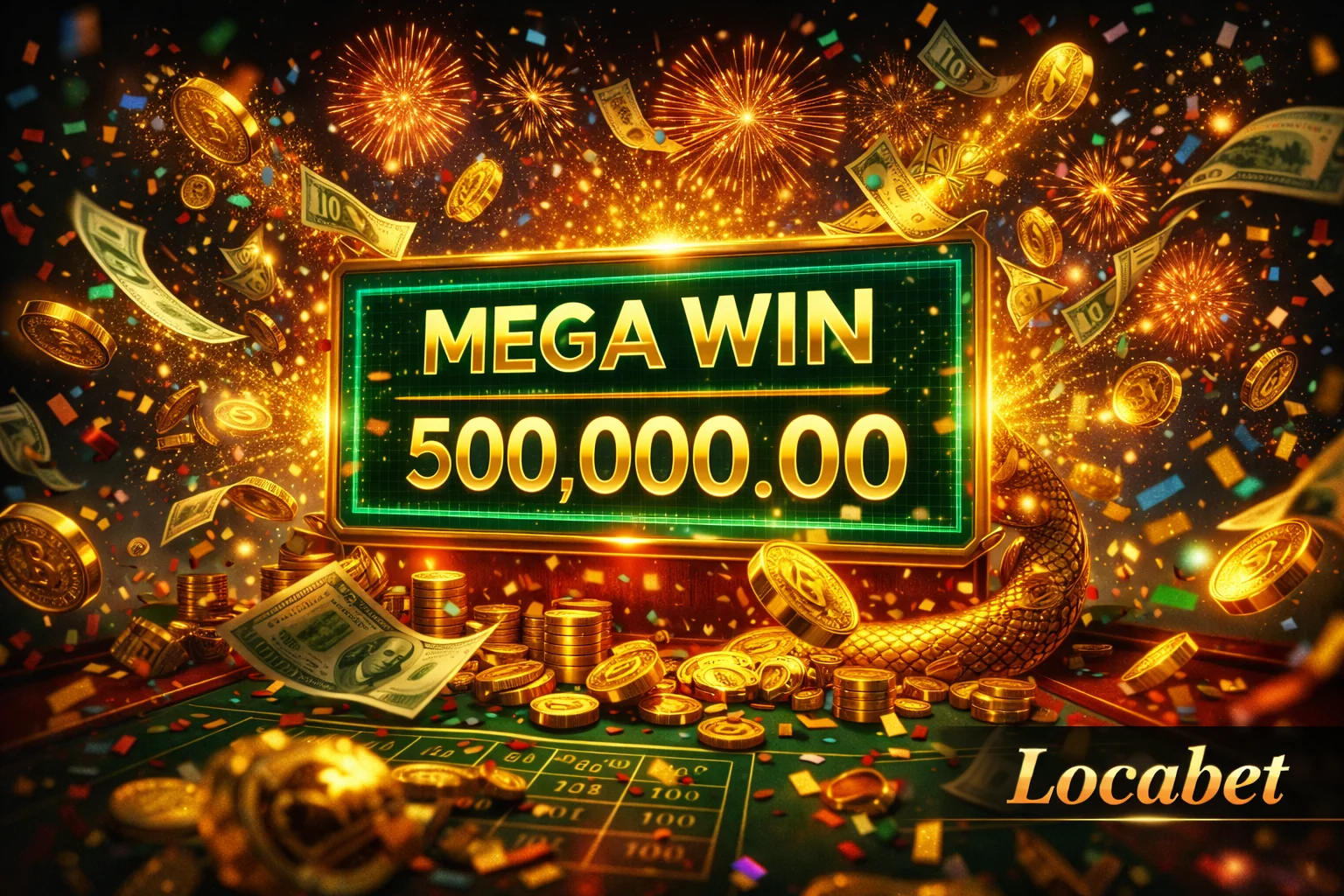 Locabet kayıp bonusu — mega kazanç ve iade görseli