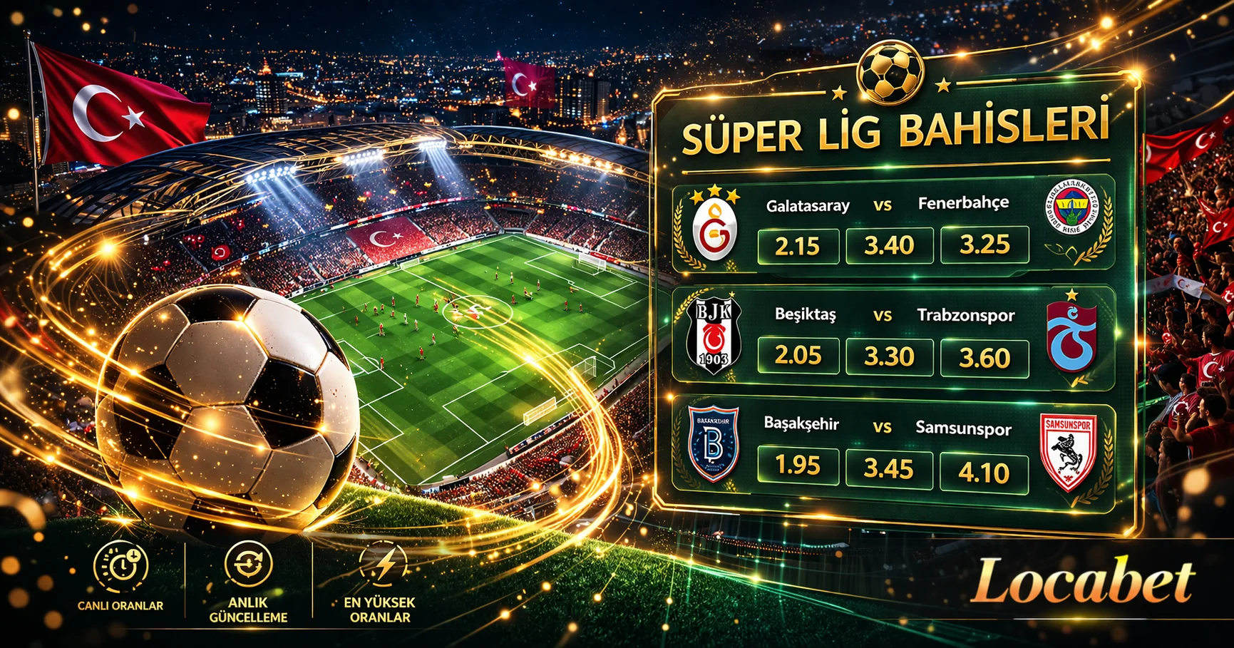 Locabet yeni üyeler ilk adımlar — Süper Lig bahis tanıtım görseli